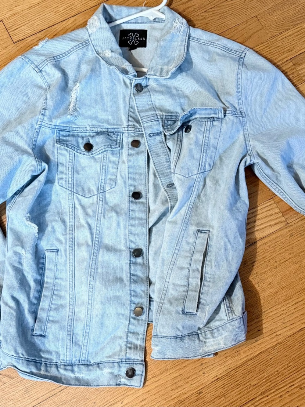 Jay Walker Girls Jean Jacket Youth M Light Denim Distressed